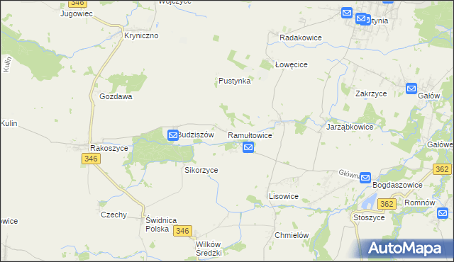 mapa Ramułtowice, Ramułtowice na mapie Targeo