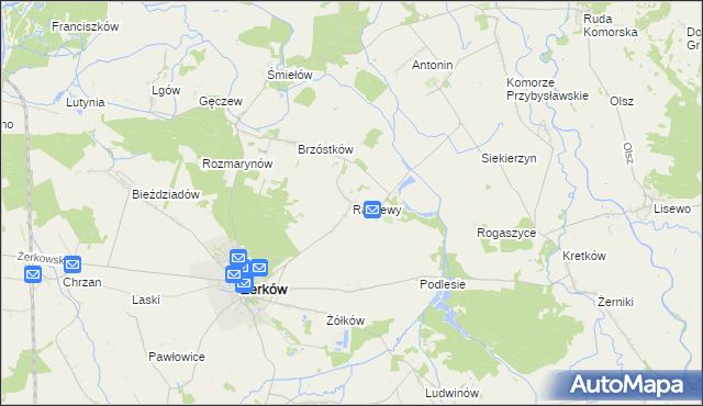 mapa Raszewy gmina Żerków, Raszewy gmina Żerków na mapie Targeo