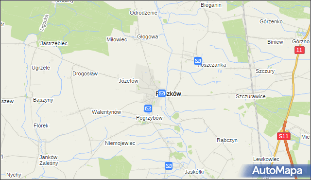 mapa Raszków powiat ostrowski, Raszków powiat ostrowski na mapie Targeo