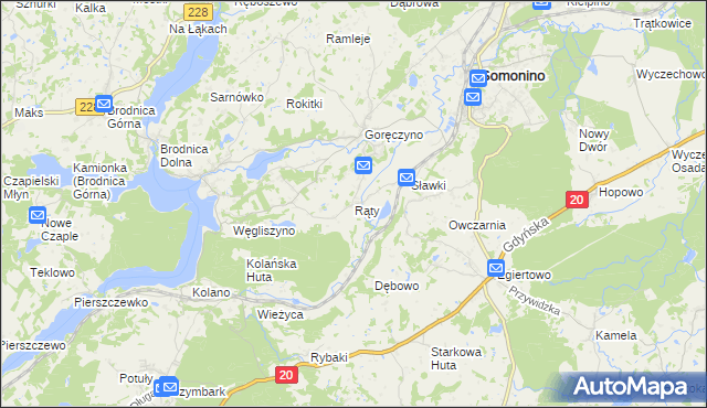 mapa Rąty, Rąty na mapie Targeo