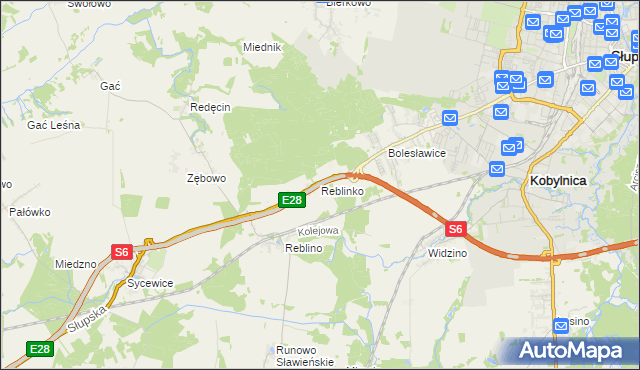 mapa Reblinko, Reblinko na mapie Targeo