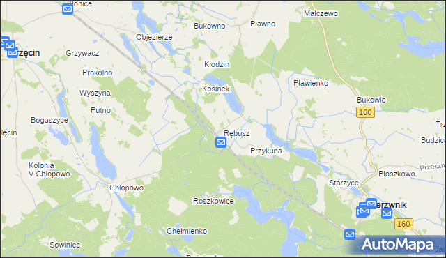 mapa Rębusz, Rębusz na mapie Targeo