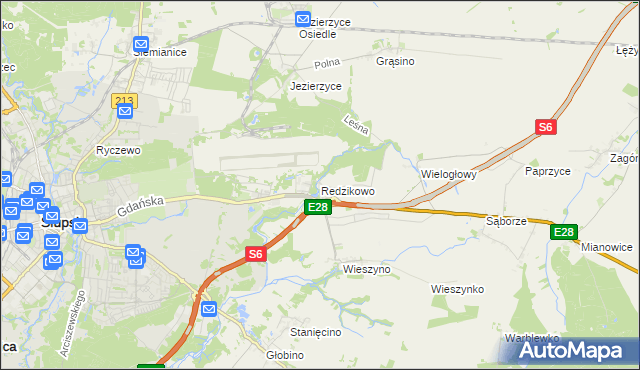 mapa Redzikowo, Redzikowo na mapie Targeo
