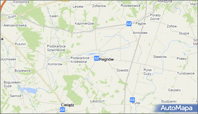 mapa Regnów, Regnów na mapie Targeo