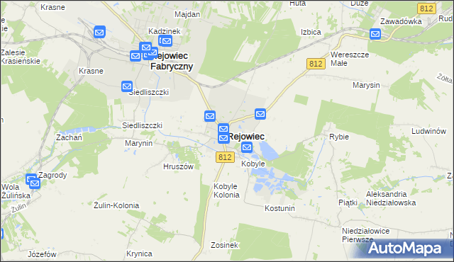mapa Rejowiec powiat chełmski, Rejowiec powiat chełmski na mapie Targeo