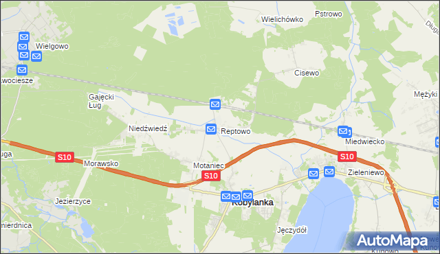 mapa Reptowo gmina Kobylanka, Reptowo gmina Kobylanka na mapie Targeo