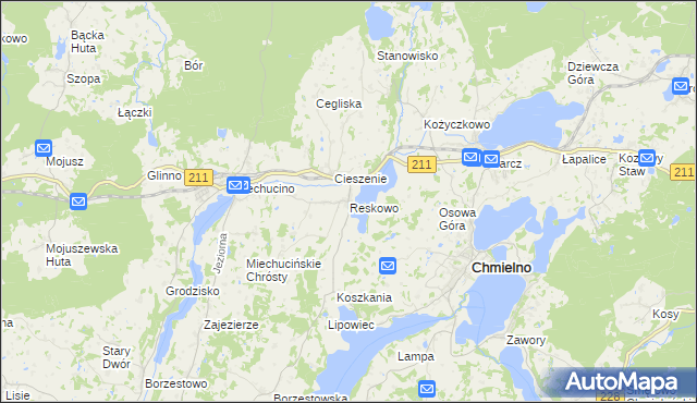 mapa Reskowo, Reskowo na mapie Targeo