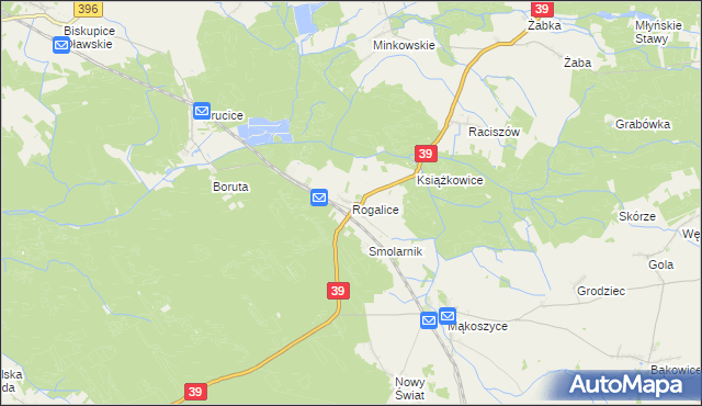 mapa Rogalice, Rogalice na mapie Targeo