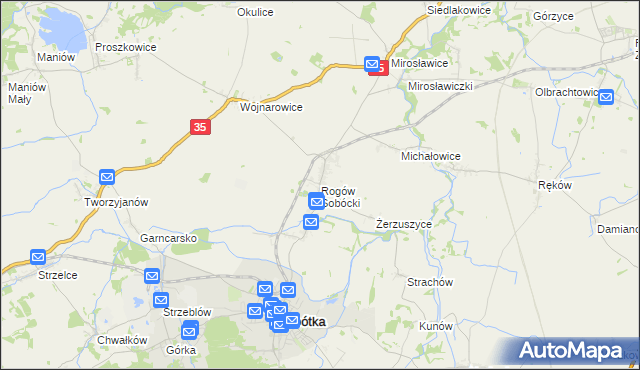 mapa Rogów Sobócki, Rogów Sobócki na mapie Targeo