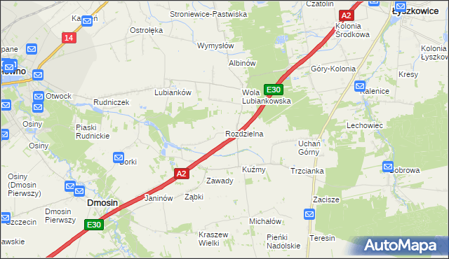 mapa Rozdzielna, Rozdzielna na mapie Targeo