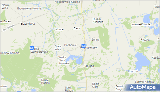 mapa Rozkopaczew, Rozkopaczew na mapie Targeo