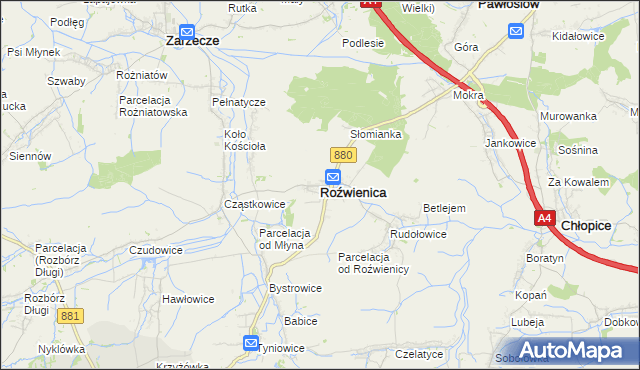 mapa Roźwienica, Roźwienica na mapie Targeo