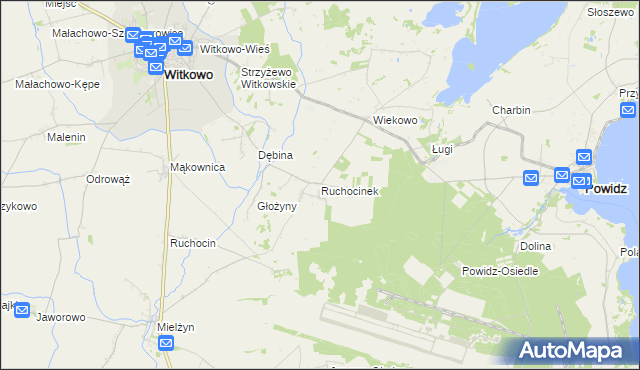 mapa Ruchocinek, Ruchocinek na mapie Targeo