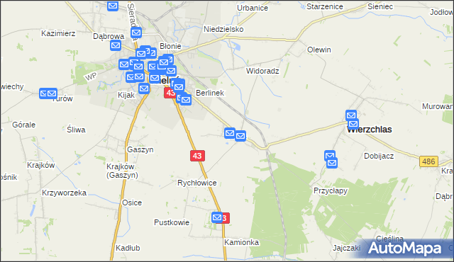 mapa Ruda gmina Wieluń, Ruda gmina Wieluń na mapie Targeo