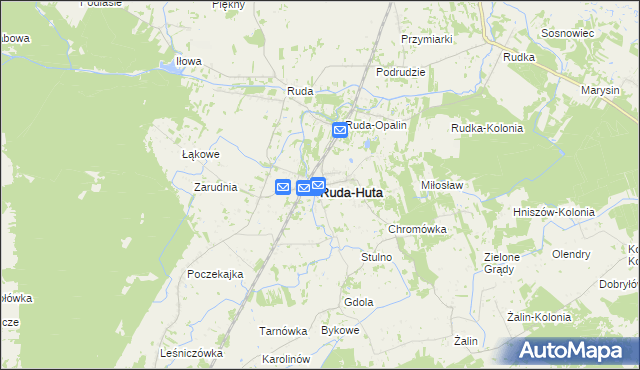 mapa Ruda-Huta, Ruda-Huta na mapie Targeo