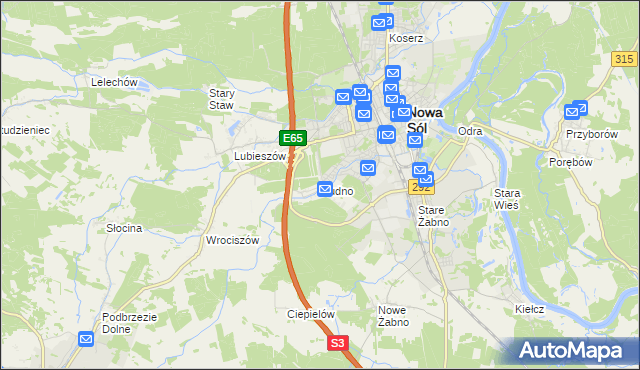 mapa Rudno gmina Nowa Sól, Rudno gmina Nowa Sól na mapie Targeo