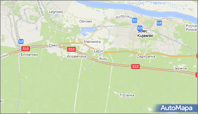 mapa Rudy gmina Solec Kujawski, Rudy gmina Solec Kujawski na mapie Targeo
