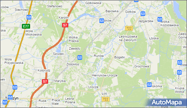 mapa Runów, Runów na mapie Targeo