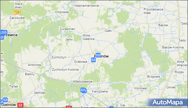 mapa Rusinów powiat przysuski, Rusinów powiat przysuski na mapie Targeo