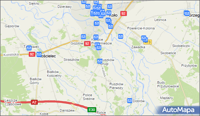 mapa Ruszków Drugi, Ruszków Drugi na mapie Targeo
