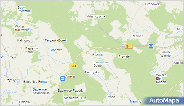 mapa Ruzieck, Ruzieck na mapie Targeo