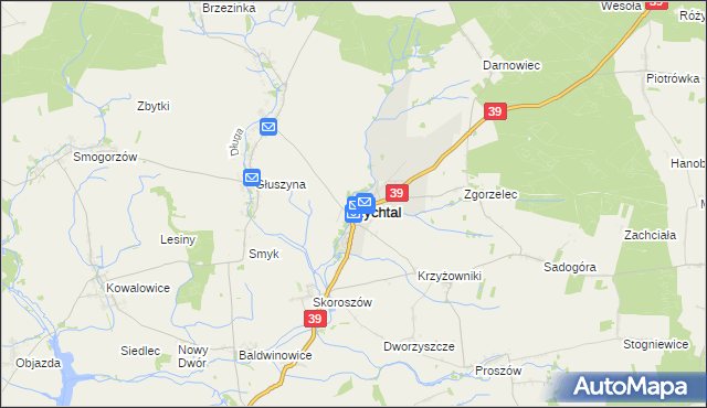 mapa Rychtal, Rychtal na mapie Targeo