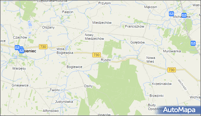 mapa Ryszki, Ryszki na mapie Targeo