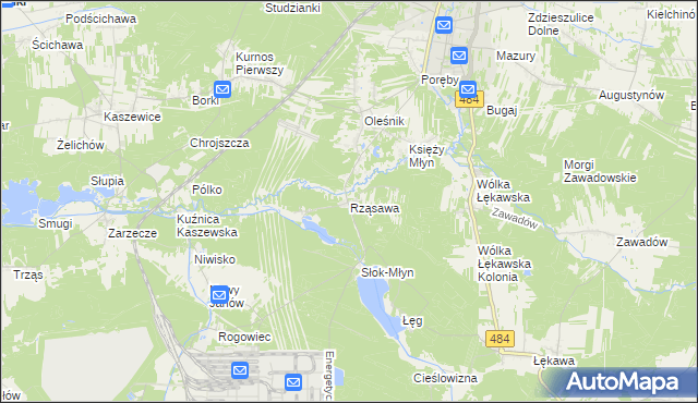 mapa Rząsawa, Rząsawa na mapie Targeo