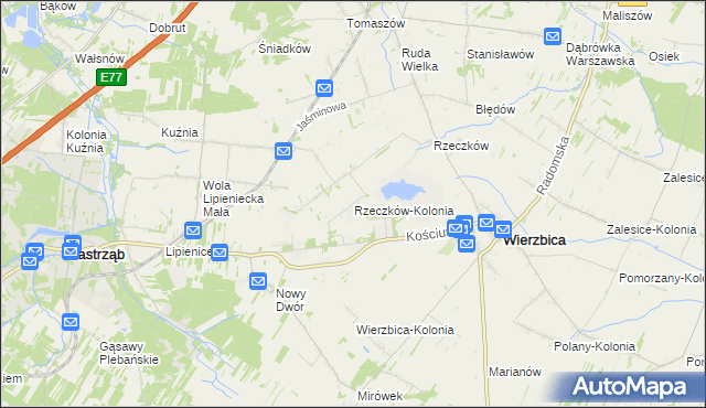 mapa Rzeczków-Kolonia, Rzeczków-Kolonia na mapie Targeo