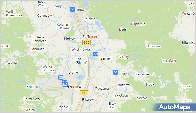 mapa Rzemień, Rzemień na mapie Targeo