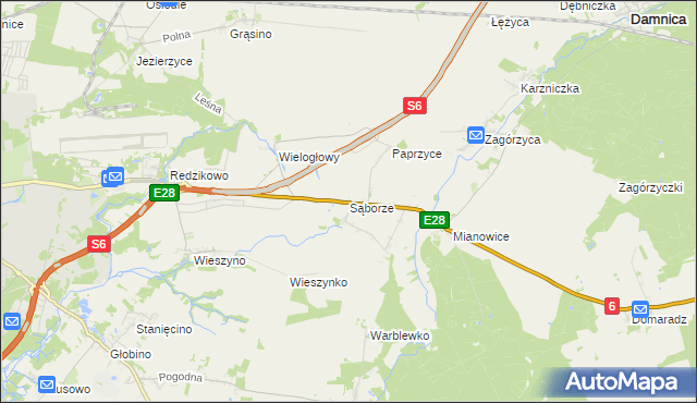 mapa Sąborze, Sąborze na mapie Targeo