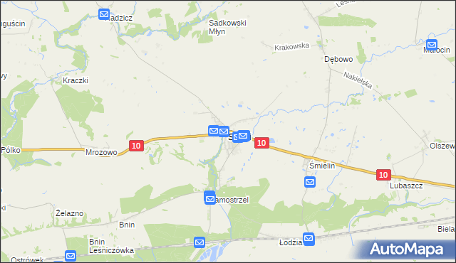 mapa Sadki powiat nakielski, Sadki powiat nakielski na mapie Targeo