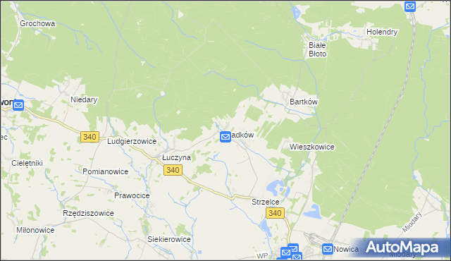 mapa Sadków gmina Dobroszyce, Sadków gmina Dobroszyce na mapie Targeo