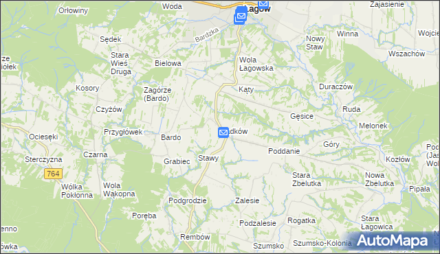 mapa Sadków gmina Łagów, Sadków gmina Łagów na mapie Targeo