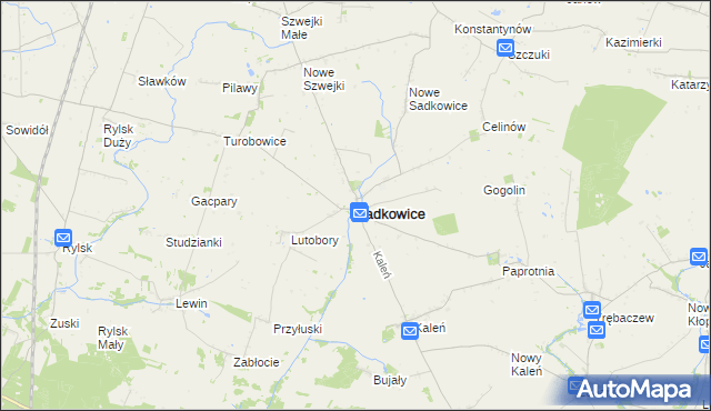 mapa Sadkowice powiat rawski, Sadkowice powiat rawski na mapie Targeo