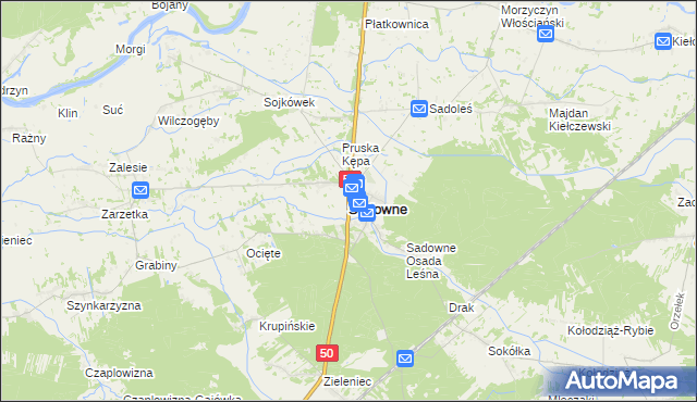 mapa Sadowne, Sadowne na mapie Targeo