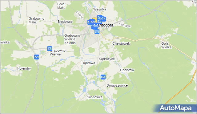 mapa Sądrożyce, Sądrożyce na mapie Targeo