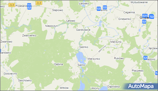 mapa Salinko, Salinko na mapie Targeo