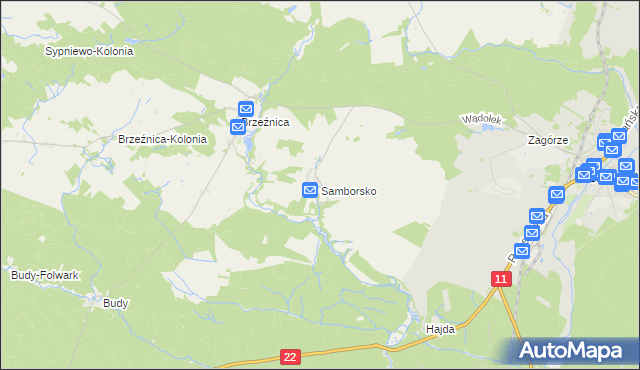 mapa Samborsko, Samborsko na mapie Targeo