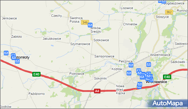 mapa Samsonowice, Samsonowice na mapie Targeo