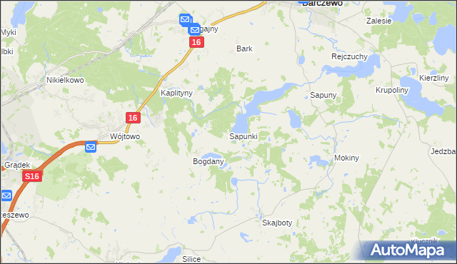 mapa Sapunki, Sapunki na mapie Targeo