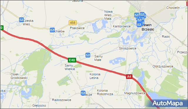 mapa Sarny Małe, Sarny Małe na mapie Targeo