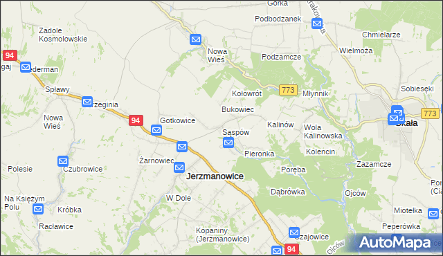 mapa Sąspów, Sąspów na mapie Targeo