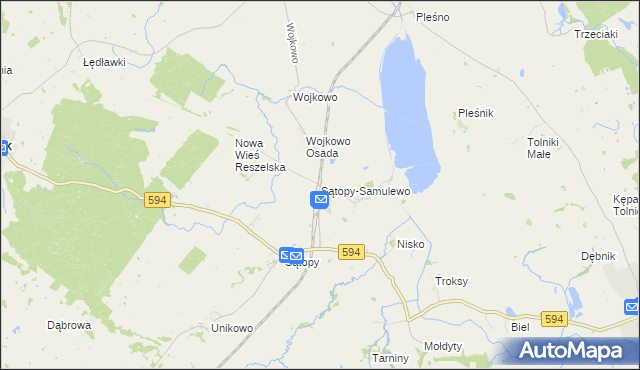 mapa Sątopy-Samulewo, Sątopy-Samulewo na mapie Targeo