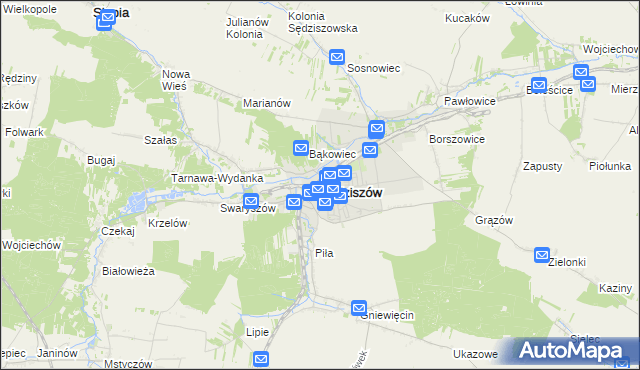 mapa Sędziszów, Sędziszów na mapie Targeo