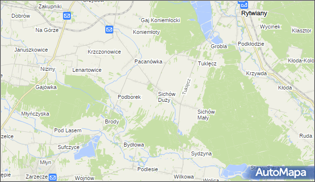 mapa Sichów Duży, Sichów Duży na mapie Targeo