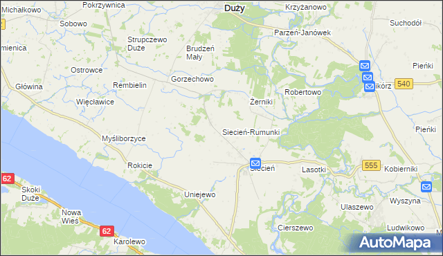 mapa Siecień-Rumunki, Siecień-Rumunki na mapie Targeo