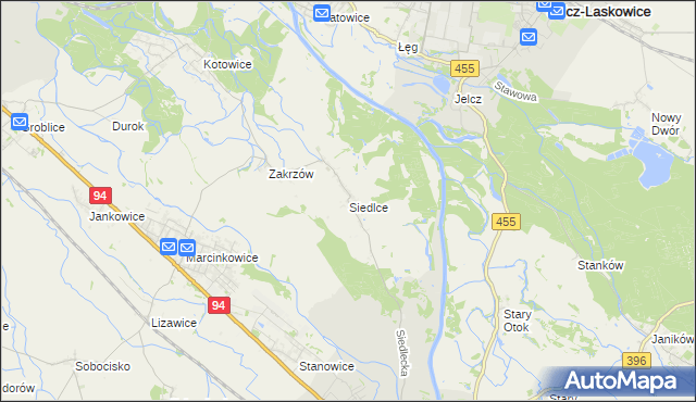 mapa Siedlce gmina Oława, Siedlce gmina Oława na mapie Targeo