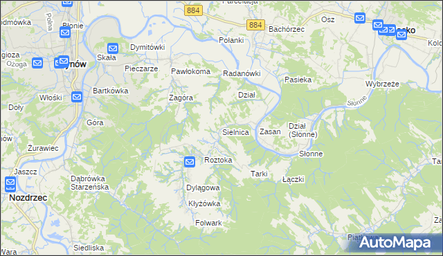 mapa Sielnica, Sielnica na mapie Targeo