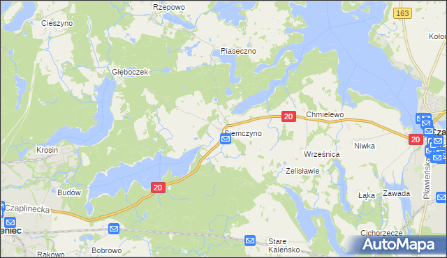 mapa Siemczyno, Siemczyno na mapie Targeo